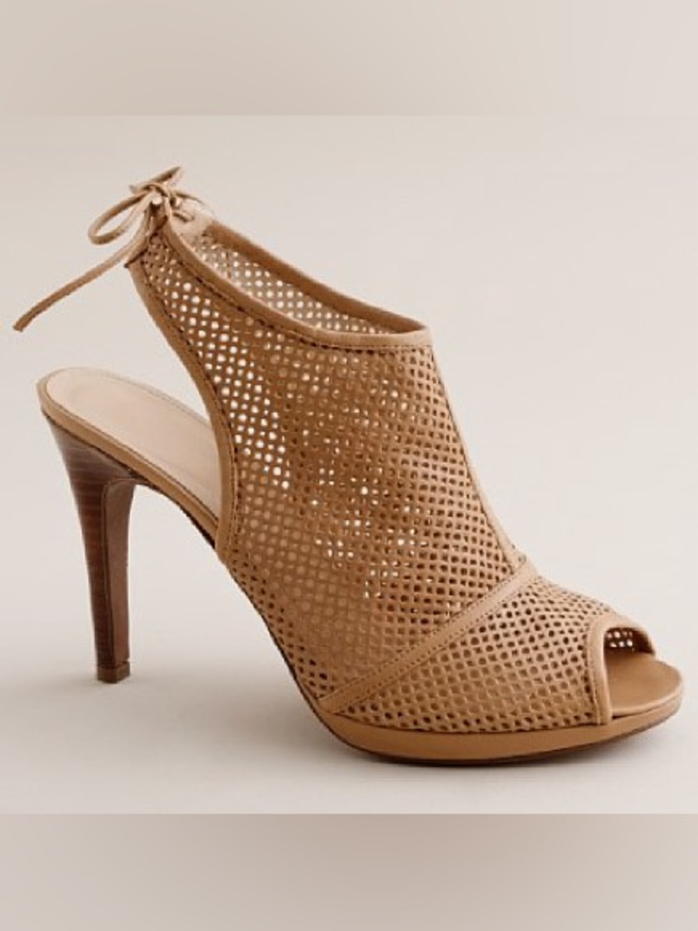 J. Crew Perforated Peep-Toe Slingback Heel in Tan - Size 11 EUC